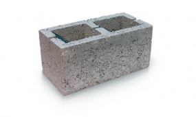 Двухпустотный бетонный блок